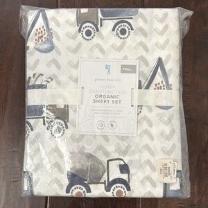Pottery Barn Kids construction organic sheet set Full size NWT